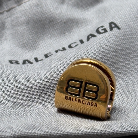 Balenciaga BB Ear Clip Cuff Brass - Picture 7 of 8
